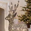 Rattan Christmas 80cm Grey Reindeer Figure with 80 LEDs