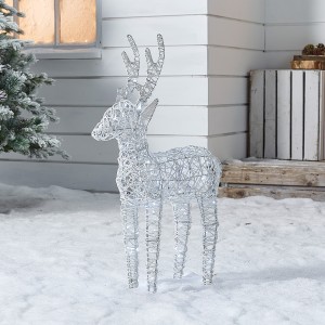 Nova Garden TWW Rattan Christmas 80cm White Reindeer Figure with 80 LEDs - PRE ORDER Nova Garden TWW Rattan Christmas 80cm White Reindeer Figure with 80 LEDs - PRE ORDER