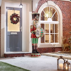 Nova Garden TWW Polyresin John Warm White 6ft LED Drumming Nutcracker Nova Garden TWW Polyresin John Warm White 6ft LED Drumming Nutcracker
