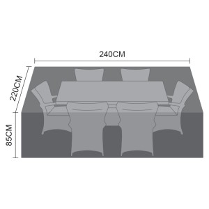 Nova Garden Furniture Black 6 Seat Rectangular Dining Set Cover Nova Garden Furniture Black 6 Seat Rectangular Dining Set Cover