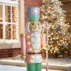 Nova Garden TWW Polyresin Noel Pastel Pink 3ft Nutcracker with Candy Cane - PRE ORDER