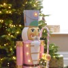 Nova Garden TWW Polyresin Noel Pastel Pink 3ft Nutcracker with Candy Cane - PRE ORDER