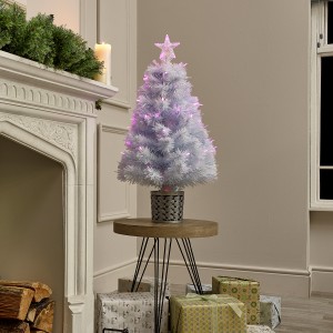 Nova Garden TWW 3ft Pink & White Fibre Optic Artificial Christmas Tree