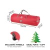 Red Fabric 6ft-7.5ft Artificial Christmas Tree Storage Bag With Wheels