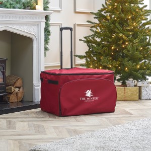 Nova Garden TWW Red Fabric Medium Christmas Ornament Storage Rolling Chest Nova Garden TWW Red Fabric Medium Christmas Ornament Storage Rolling Chest
