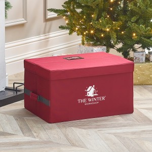Nova Garden TWW Red Fabric Medium Christmas Ornament Storage Chest Nova Garden TWW Red Fabric Medium Christmas Ornament Storage Chest