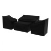 Nova Garden Furniture Harper Black 2 Seater Sofa Set Cover