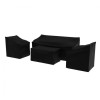 Nova Garden Furniture Harper Black 3 Seater Sofa Set Cover