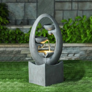 Nova Garden Furniture Emelina Light Grey Water Feature with 1 LED Light Nova Garden Furniture Emelina Light Grey Water Feature with 1 LED Light