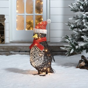 Rattan 60cm Battery Operated Christmas Penguin Figure Rattan 60cm Battery Operated Christmas Penguin Figure
