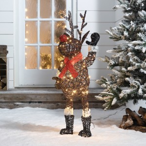 Rattan Brown Christmas Standing Rudolph Figure Rattan Brown Christmas Standing Rudolph Figure
