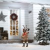 Rattan Brown Christmas Standing Rudolph Figure