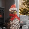 Rattan 60cm Battery Operated Christmas Penguin Figure