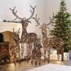 Rattan Christmas 80cm Grey Reindeer Figure with 80 LEDs