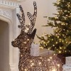 Rattan Christmas 100cm Brown Reindeer Figure with 120 LEDs