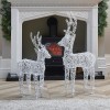 Rattan Christmas 100cm White Reindeer Figure with 120 LEDs