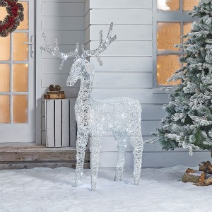 Nova Garden TWW Rattan Christmas 150cm White Reindeer Figure with 180 LEDs Nova Garden TWW Rattan Christmas 150cm White Reindeer Figure with 180 LEDs