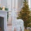 Nova Garden TWW Rattan Christmas 150cm White Reindeer Figure with 180 LEDs