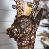 Rattan Christmas 80cm Grey Reindeer Figure with 80 LEDs