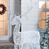 Nova Garden TWW Rattan Christmas 180cm White Reindeer Figure with 240 LEDs