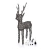 Rattan Christmas 100cm Grey Reindeer Figure with 120 LEDs