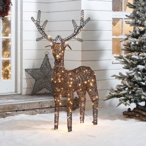 Nova Garden TWW Rattan Christmas 150cm Brown Reindeer Figure with 180 LEDs Nova Garden TWW Rattan Christmas 150cm Brown Reindeer Figure with 180 LEDs