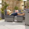 Nova Garden Furniture Ciara White Wash Rattan Left Hand Corner Dining Set with Extending Table