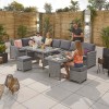 Nova Garden Furniture Ciara White Wash Rattan Left Hand Corner Dining Set with Extending Table