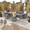 Nova Garden Furniture Ciara White Wash Rattan Left Hand Corner Dining Set with Extending Table