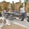 Nova Garden Furniture Ciara White Wash Rattan Left Hand Corner Dining Set with Extending Table