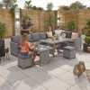 Nova Garden Furniture Ciara White Wash Rattan Right Hand Corner Dining Set with Extending Table