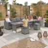 Nova Garden Furniture Ciara White Wash Rattan Right Hand Corner Dining Set with Extending Table