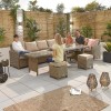 Nova Garden Furniture Ciara Willow Rattan Right Hand Corner Dining Set with Extending Table