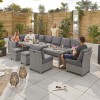 Nova Garden Furniture Ciara White Wash Rattan Left Hand Deluxe Corner Dining Set with Extending Table