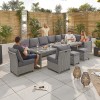 Nova Garden Furniture Ciara White Wash Rattan Right Hand Deluxe Corner Dining Set with Extending Table