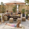 Nova Garden Furniture Ciara Willow Rattan Left Hand Corner Dining Set with Parasol Hole Table