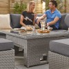 Nova Garden Furniture Ciara White Wash Rattan Left Hand Corner Dining Set with Rising Table