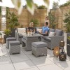 Nova Garden Furniture Ciara White Wash Rattan Left Hand Corner Dining Set with Rising Table