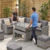 Nova Garden Furniture Ciara White Wash Rattan Left Hand Corner Dining Set with Rising Table