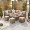 Nova Garden Furniture Ciara Willow Rattan Left Hand Corner Dining Set with Rising Table Â 