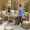 Nova Garden Furniture Ciara Willow Rattan Left Hand Corner Dining Set with Rising Table Â 