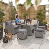 Nova Garden Furniture Ciara White Wash Rattan Right Hand Corner Dining Set with Rising Table