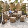 Nova Garden Furniture Ciara Willow Rattan Right Hand Corner Dining Set with Rising Table