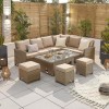 Nova Garden Furniture Ciara Willow Rattan Right Hand Corner Dining Set with Rising Table