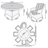 Nova Garden Furniture Camilla White Wash Rattan 8 Seat Round Dining Set