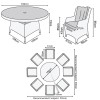 Nova Garden Furniture Thalia White Wash Rattan 8 Seat Round Dining Set