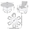 Nova Garden Furniture Sienna Grey Rattan 6 Seat Round Dining Set