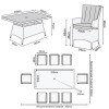 Nova Garden Furniture Sienna Grey Rattan 8 Seat Rectangular Dining Set