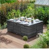 Nova Garden Furniture Celia Grey Rattan 6 Seat Cube Dining Set with Footstools