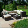 Nova Garden Furniture Chelsea Brown Rattan Corner Sofa Set with Coffee Table